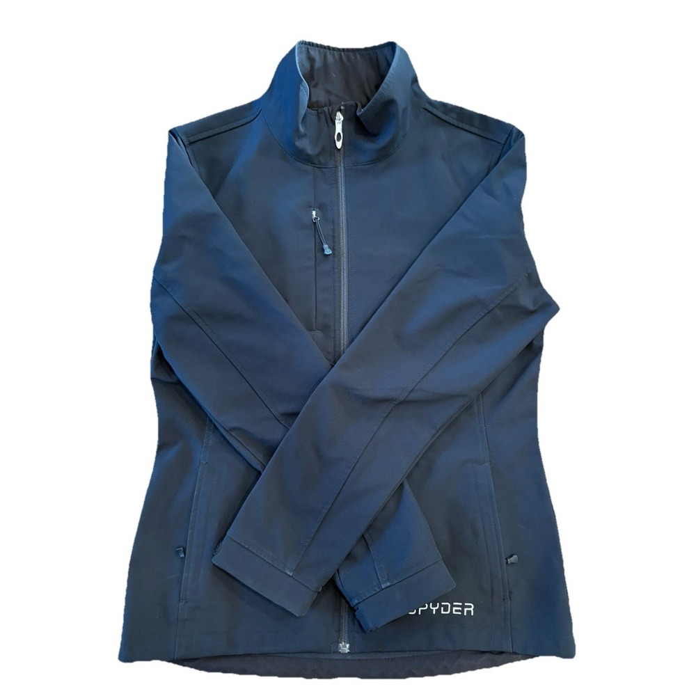 Spyder Ladies Medium Size 8 Softshell Jacket Fleece Lining Black